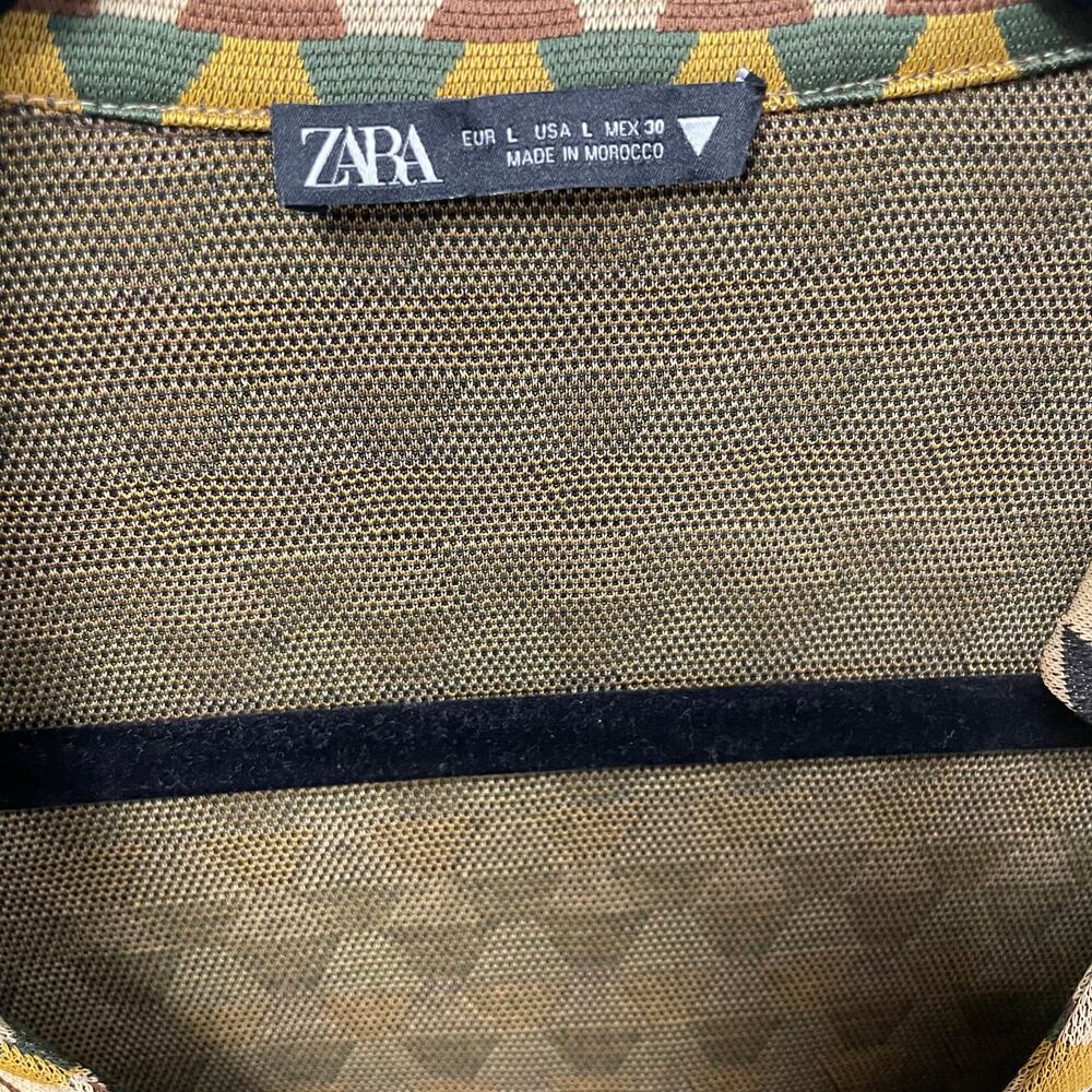 Zara Button Front Lowcut Collared Retro Geometric… - image 4